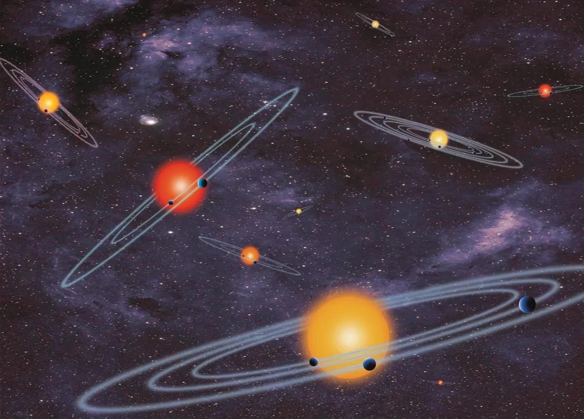 Rappresentazione artistica di un esopianeta nello spazio